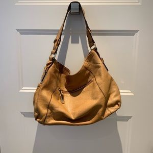 Tan leather shoulder purse